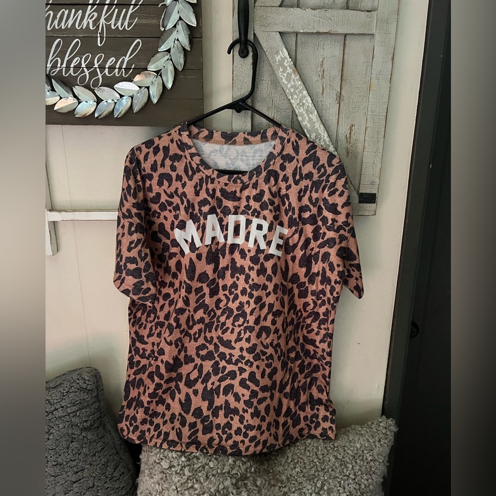 Cheetah print size L madre shirt